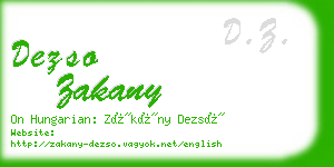 dezso zakany business card